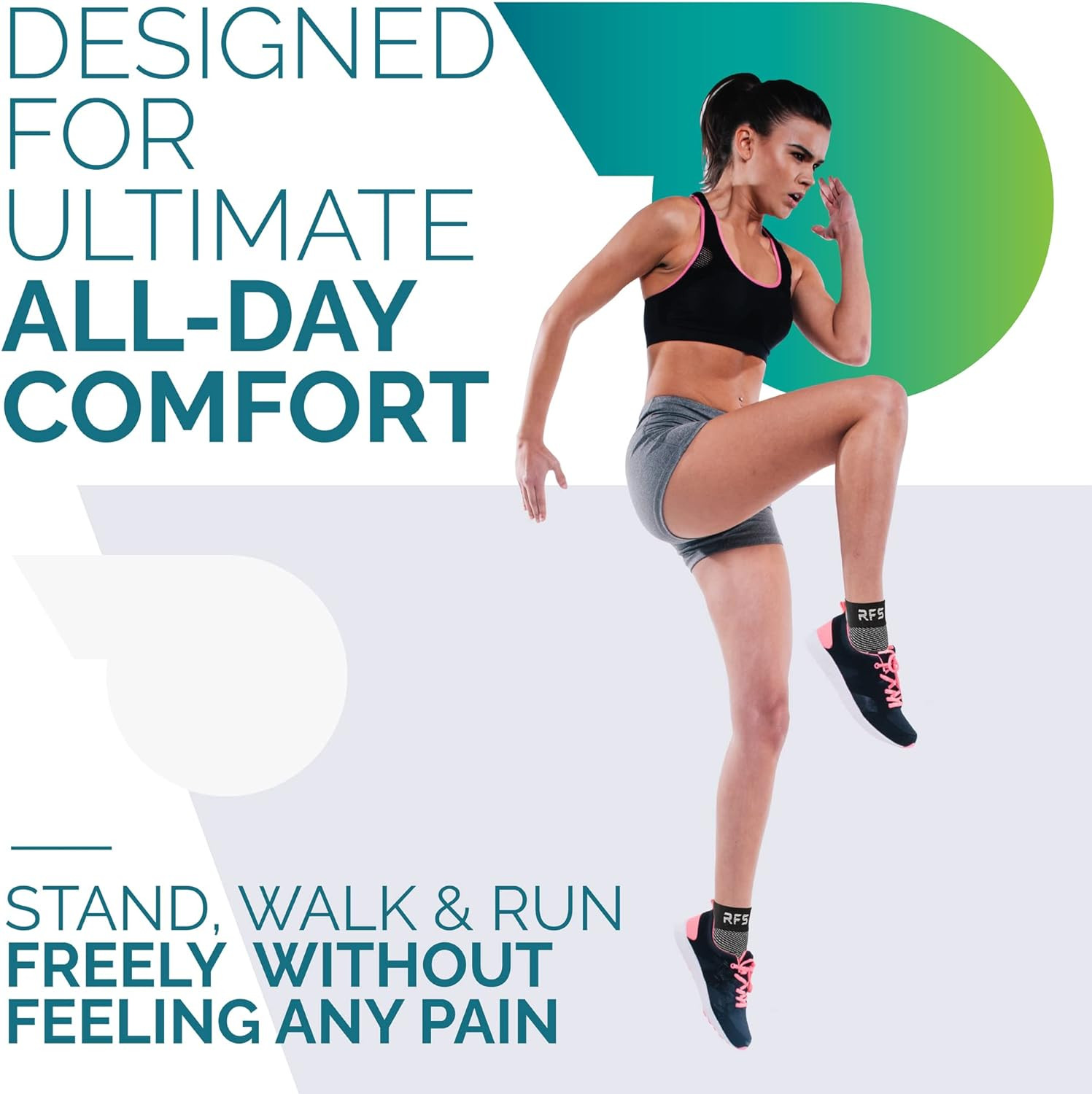 Plantar Fasciitis Compression Socks | Foot & Ankle Brace for Women & Men | Toele