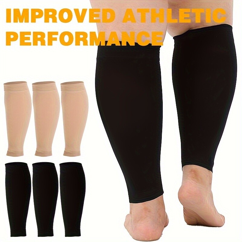 3 Pairs Plus Size 20-30mmHg Compression Calf Socks XL-7XL Footless Socks Unisex