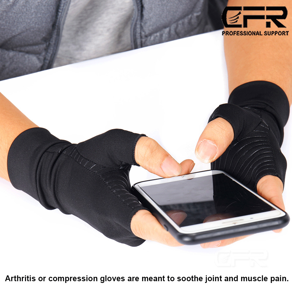 1 PAIR Copper Arthritis Compression Gloves Hand Support Joint Pain Relief CFR HG