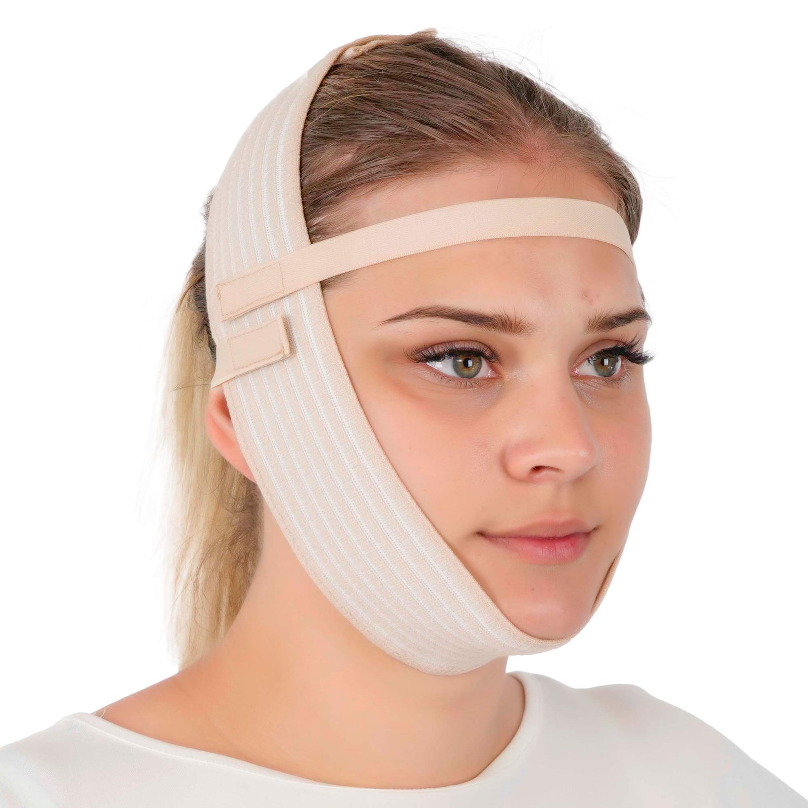 Post Surgery Facial Compression Garment Chin Strap Band, Double Chin Face Wrap T