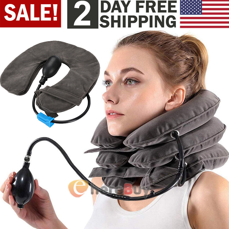 Cervical Neck Traction Device Collar Brace Support Pain Relief Stretcher Therapy