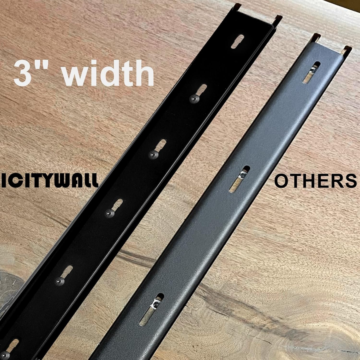 36” C Channel Steel Brackets – 2 Pack for Table Top Support, Black Finish