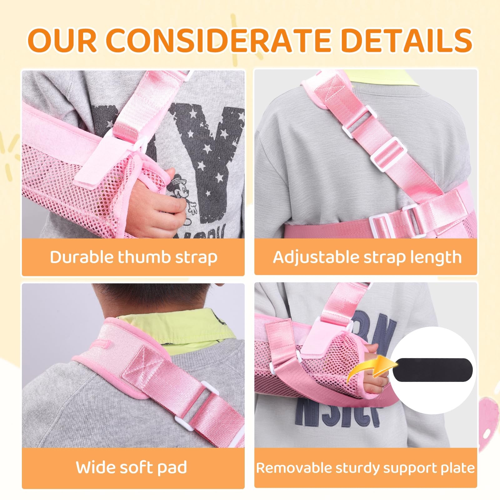 Arm Sling for Kids Arm Brace with Support Plate Arm Support Sling Shoulder Im…