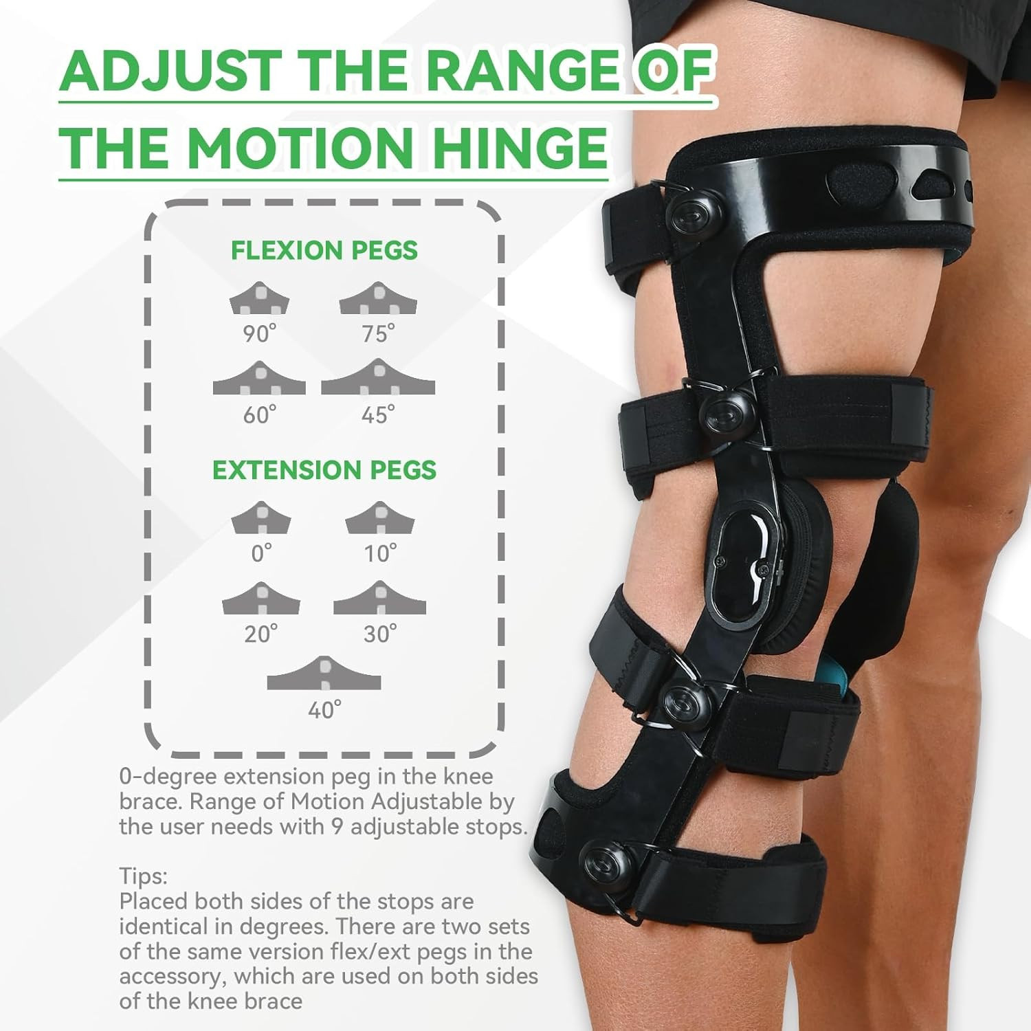 Adjustable Hinged Knee Brace for ACL MCL PCL Sports Injuries – XL Left