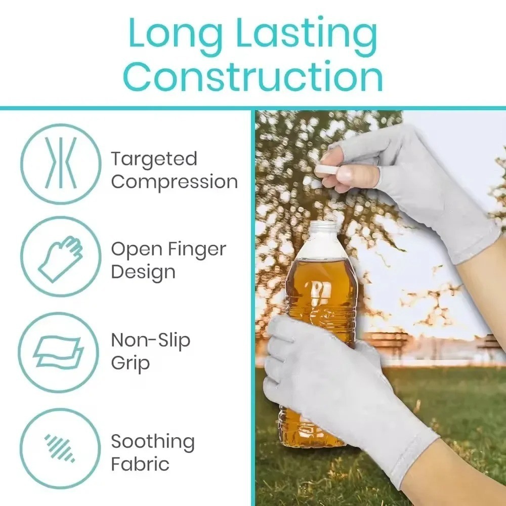 1 Pair Bamboo Gloves Compression Arthritis Glove Wrist Support Joint Pain Relief