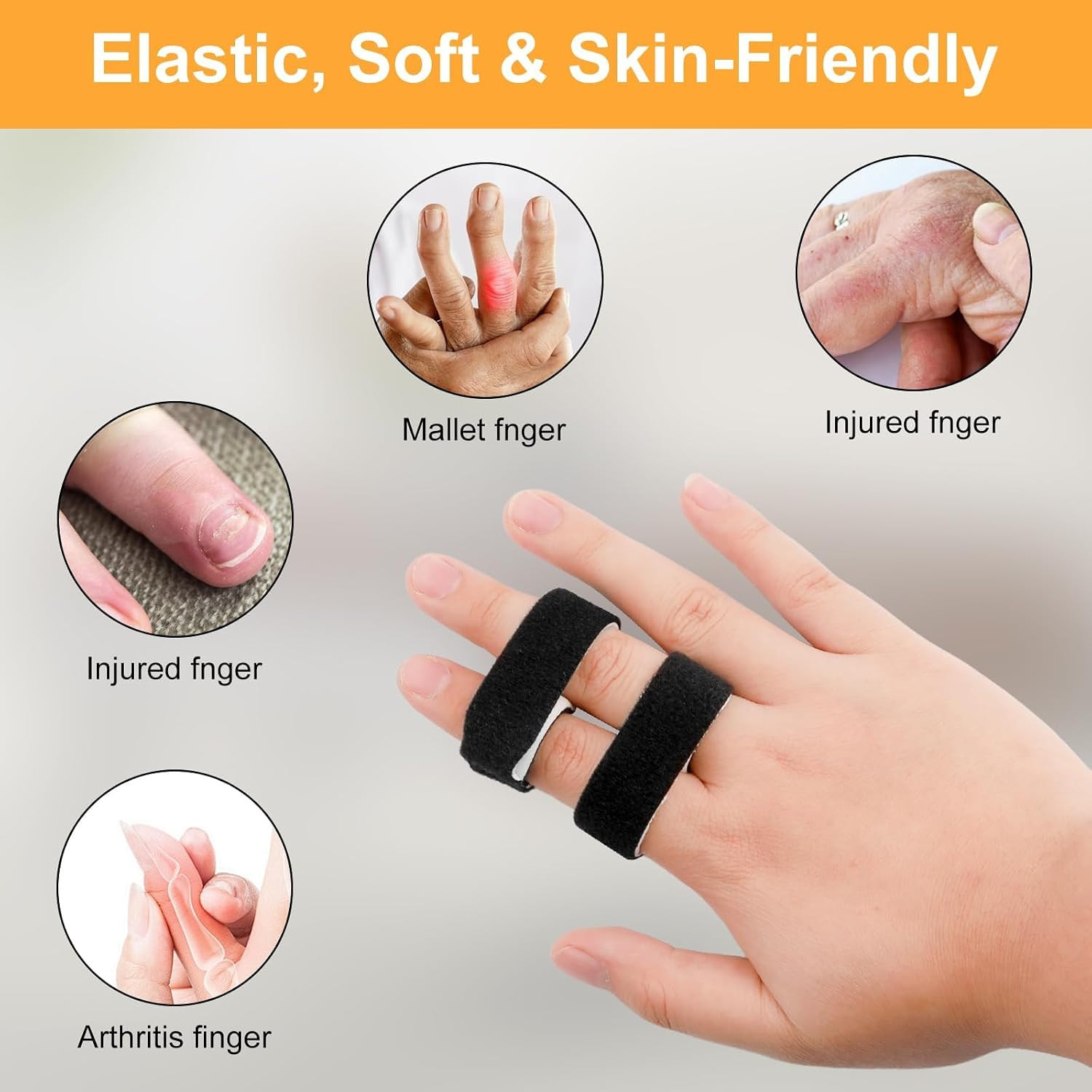10PCS Buddy Finger Straps, 5.5X0.5” Finger Buddy Straps Tape | for Pinky Finger