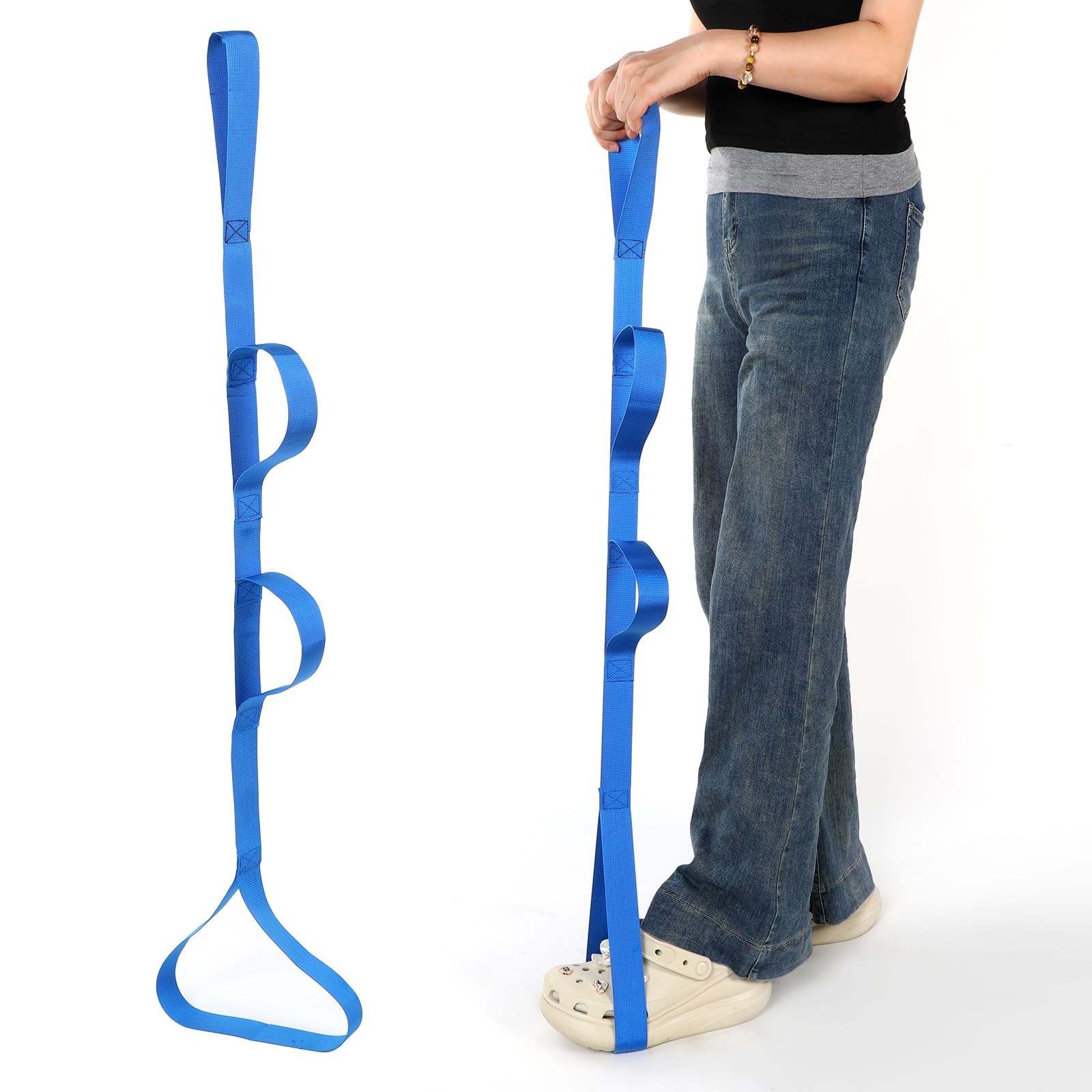 Gjinxi 1pc 45 Inch Leg Lifter Strap Rigid with Multi Loops for After Hip Repl…