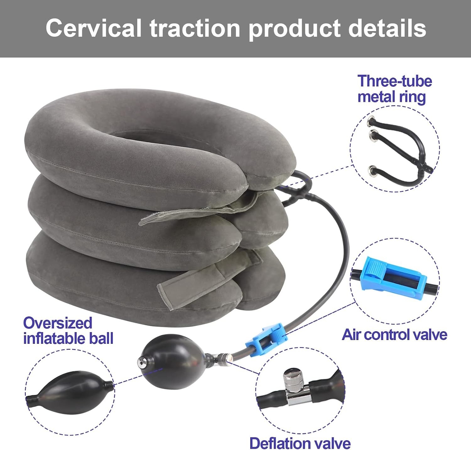 Cervical Neck Traction Device – Quick Inflation to Relieve Neck Pain & Improv…