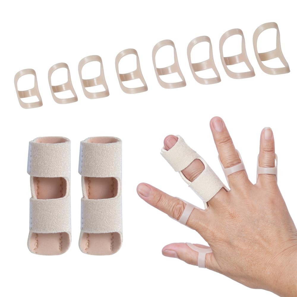 Oval Finger Splint 8 pcs and Trigger Finger Splints 2 pcs for Arthritis