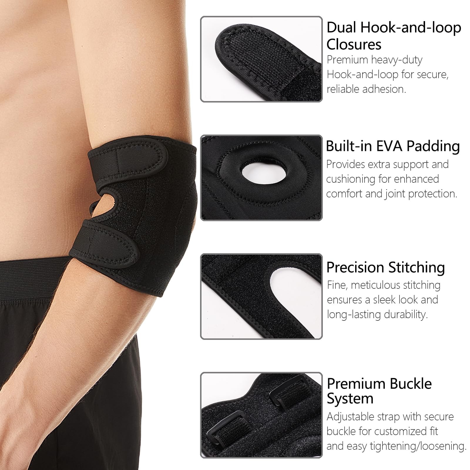 Elbow Brace for Tendonitis & Tennis Elbow Relief Arthritis Support Adjustable…