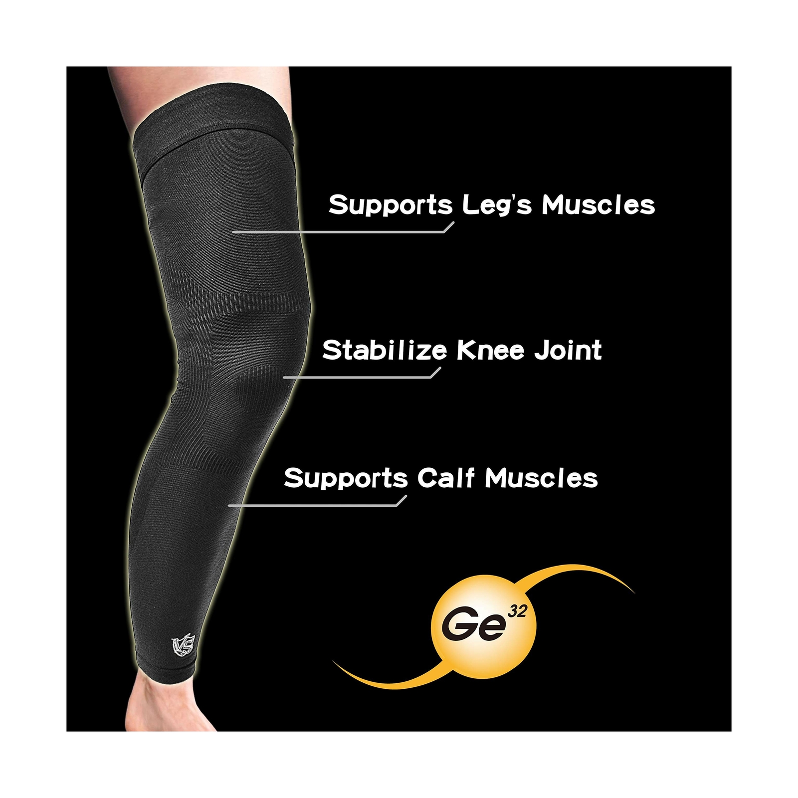 Vital Salveo -Germanium Recovery Compression Sports Full Leg Sleeve Length Th…