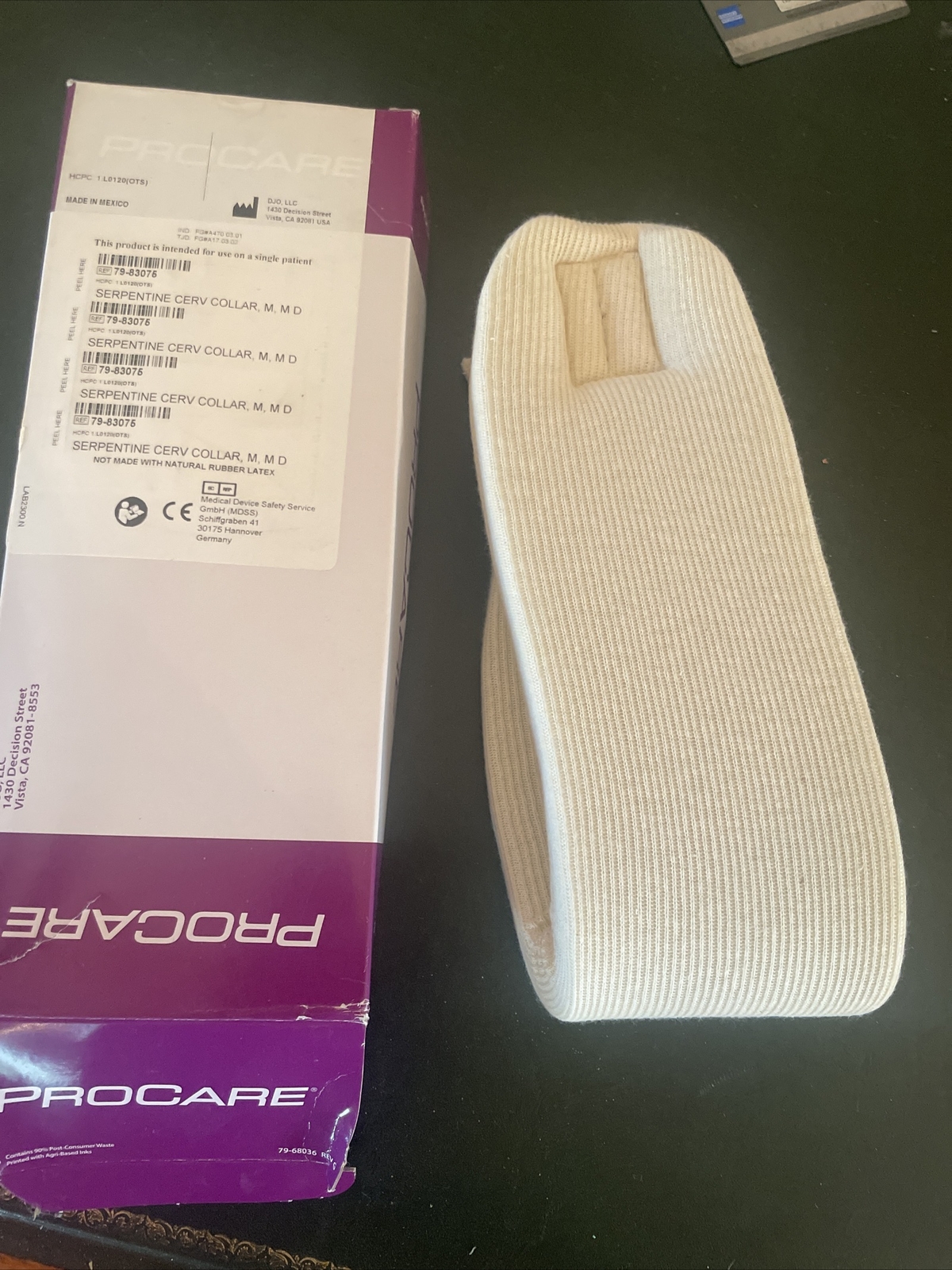 DJO SERPENTINE CERVICAL COLLAR 79-83075 SIZE MEDIUM AND MEDIUM DENSITY NEW
