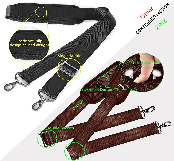 Shoulder Strap 58″ Ultra-Thick Fixed Padded and Adjustable Buckles Crossbody Str