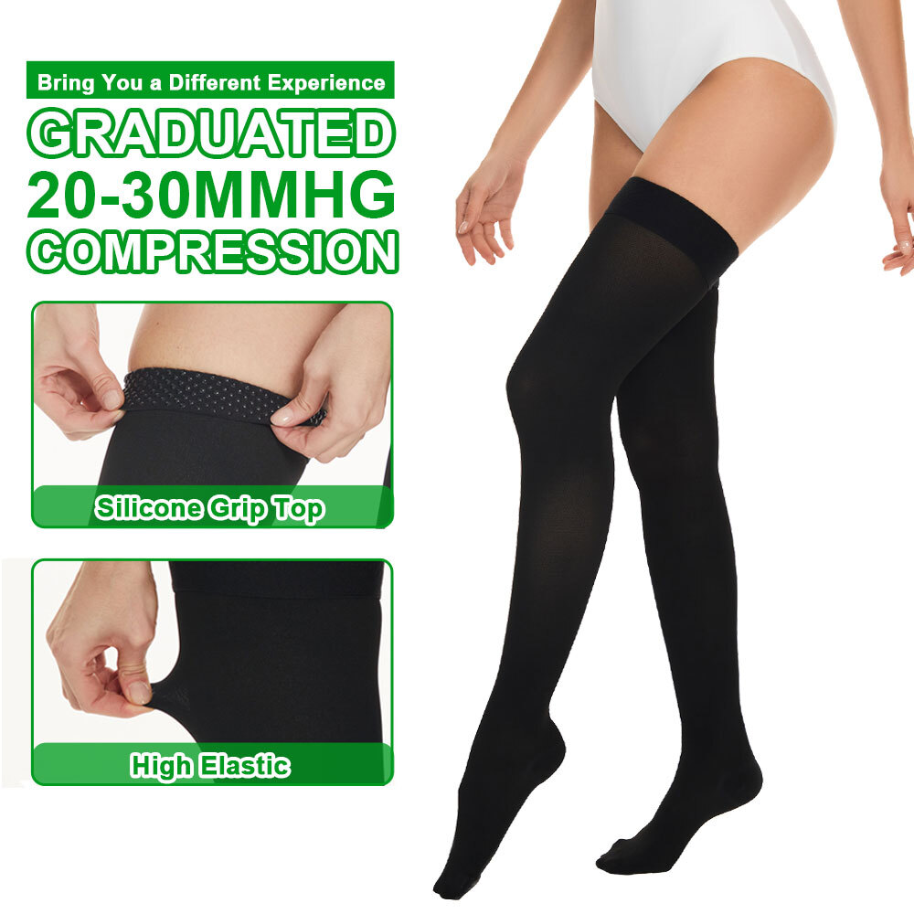 Extra Long Compression Socks Thigh High Over the Knee High Plus Size Stockings