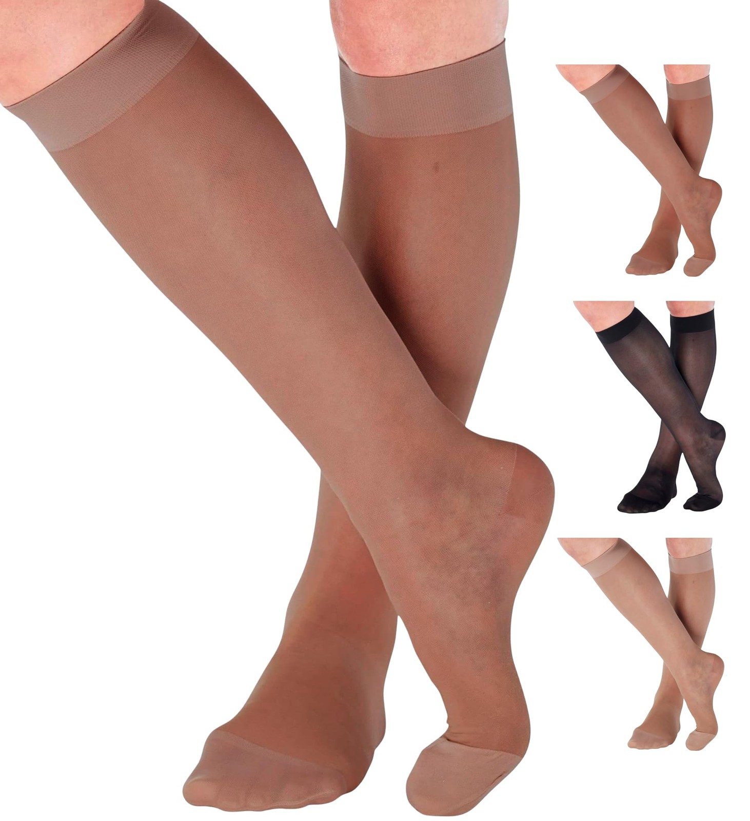 – Sheer Compression Stockings for Women 20-30mmHg – Graduated Support Compres…