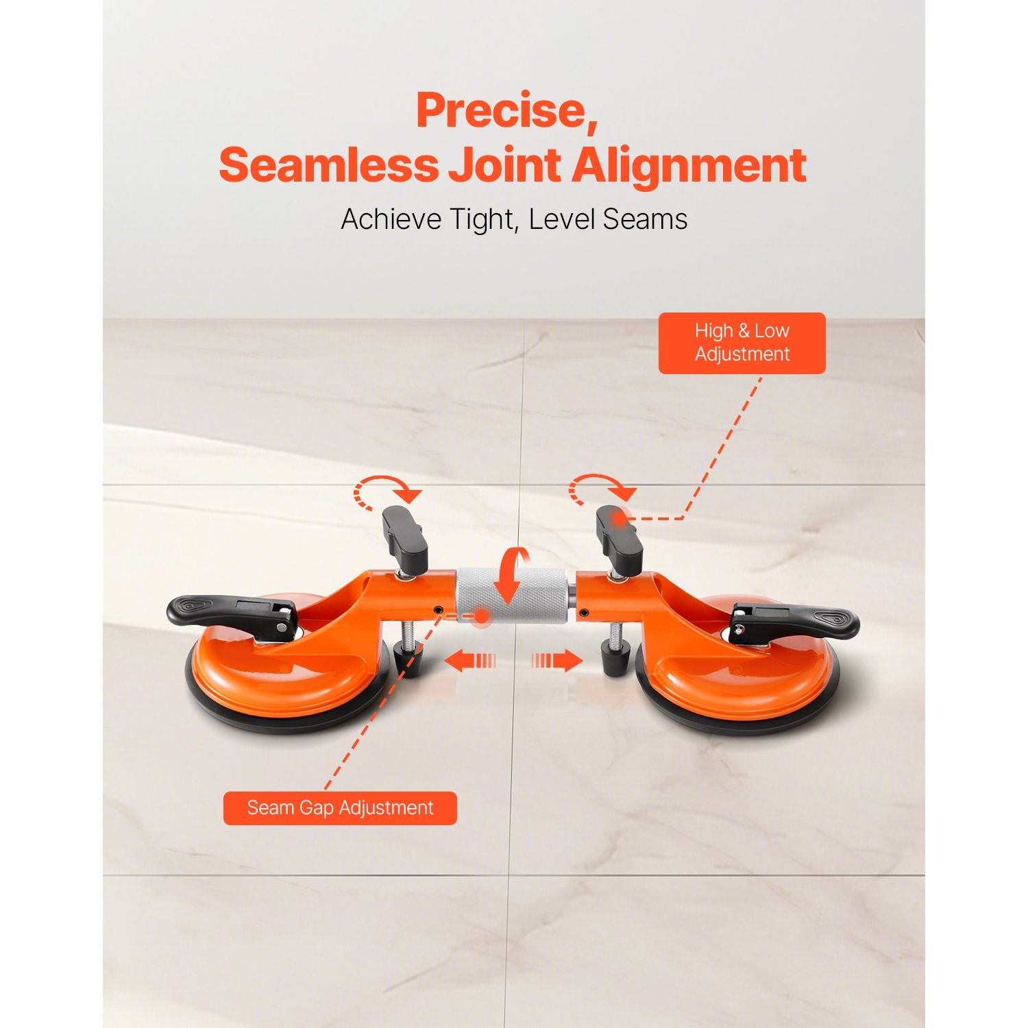 Seamless Seam Setter, 2 Packs Granite Seam Setter with 5 in Vacuum Suction Cups