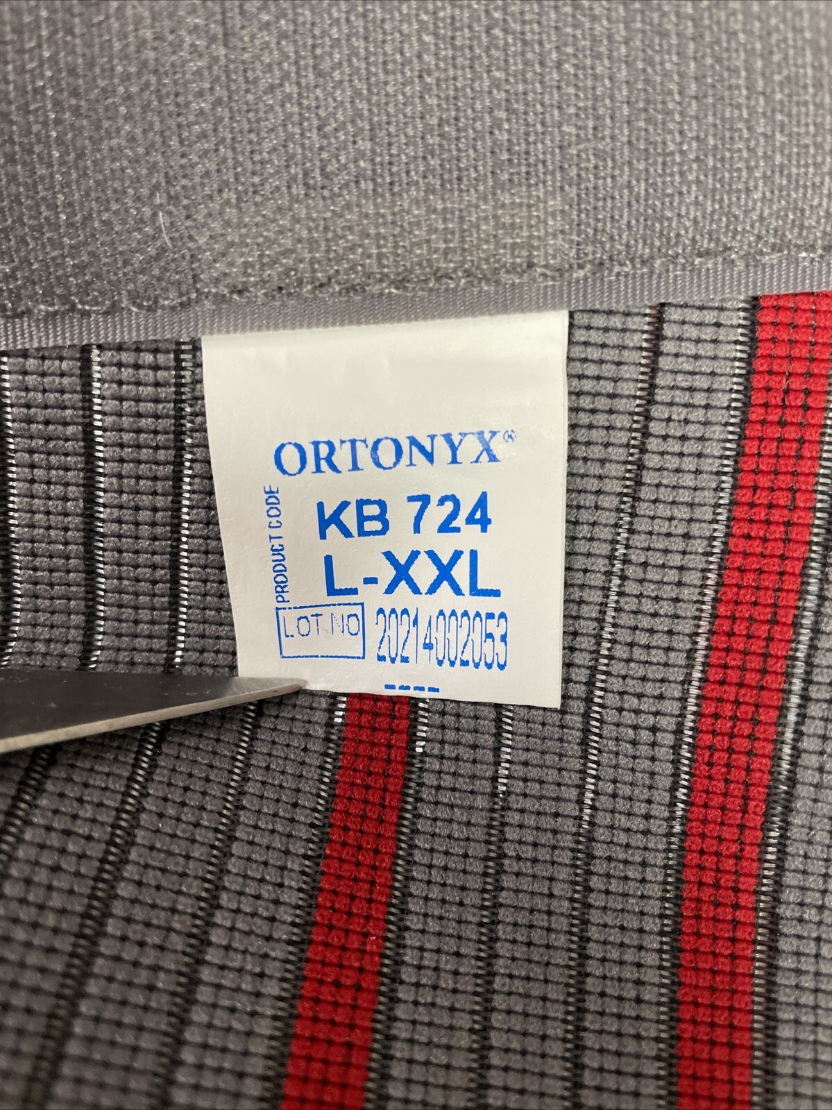 ORTONYX KB724 Gray Red Ergonomic Design Lumbar Support Belt Size XXL