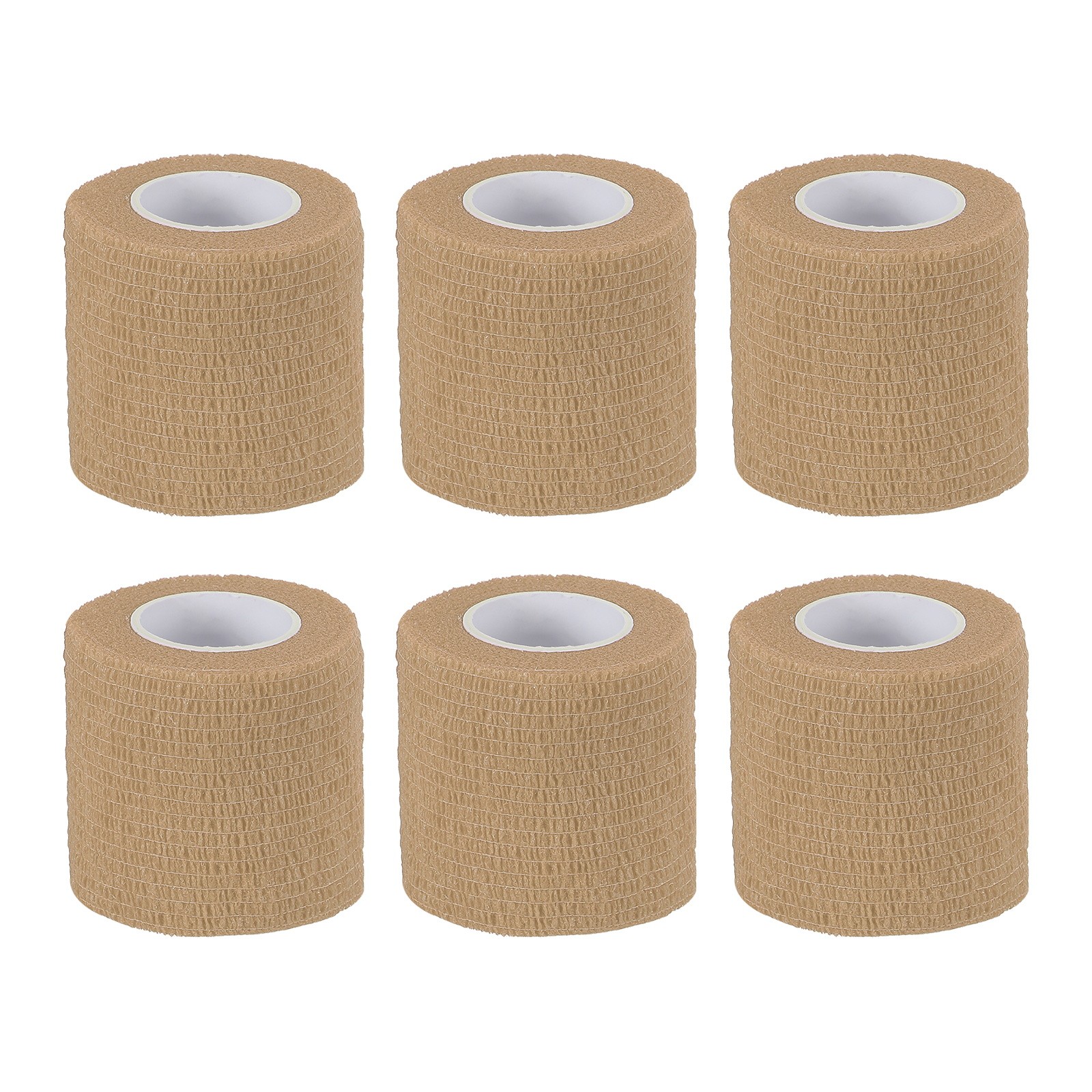 1″ x 177″ 6 Pcs Self Adhesive Bandage Wrap Elastic Self Tape Light Skin