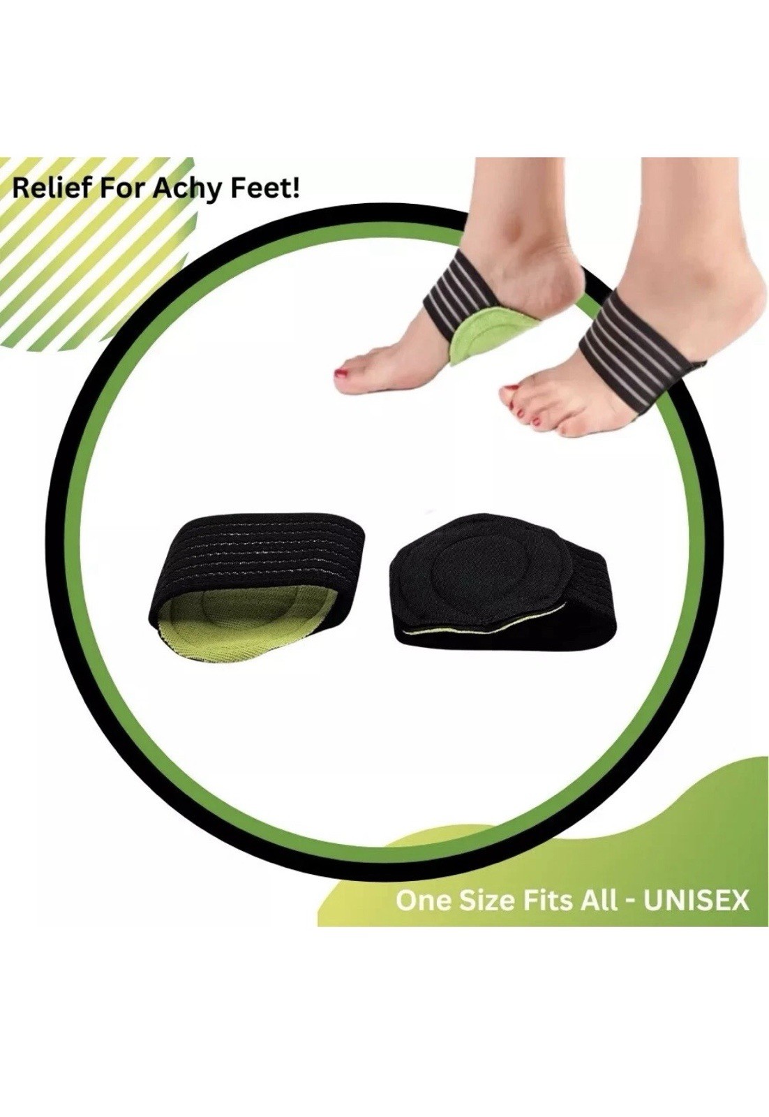 1 Pair Arch Support Relief Cushioned Foot Plantar Fasciitis Pain Shoe Insoles
