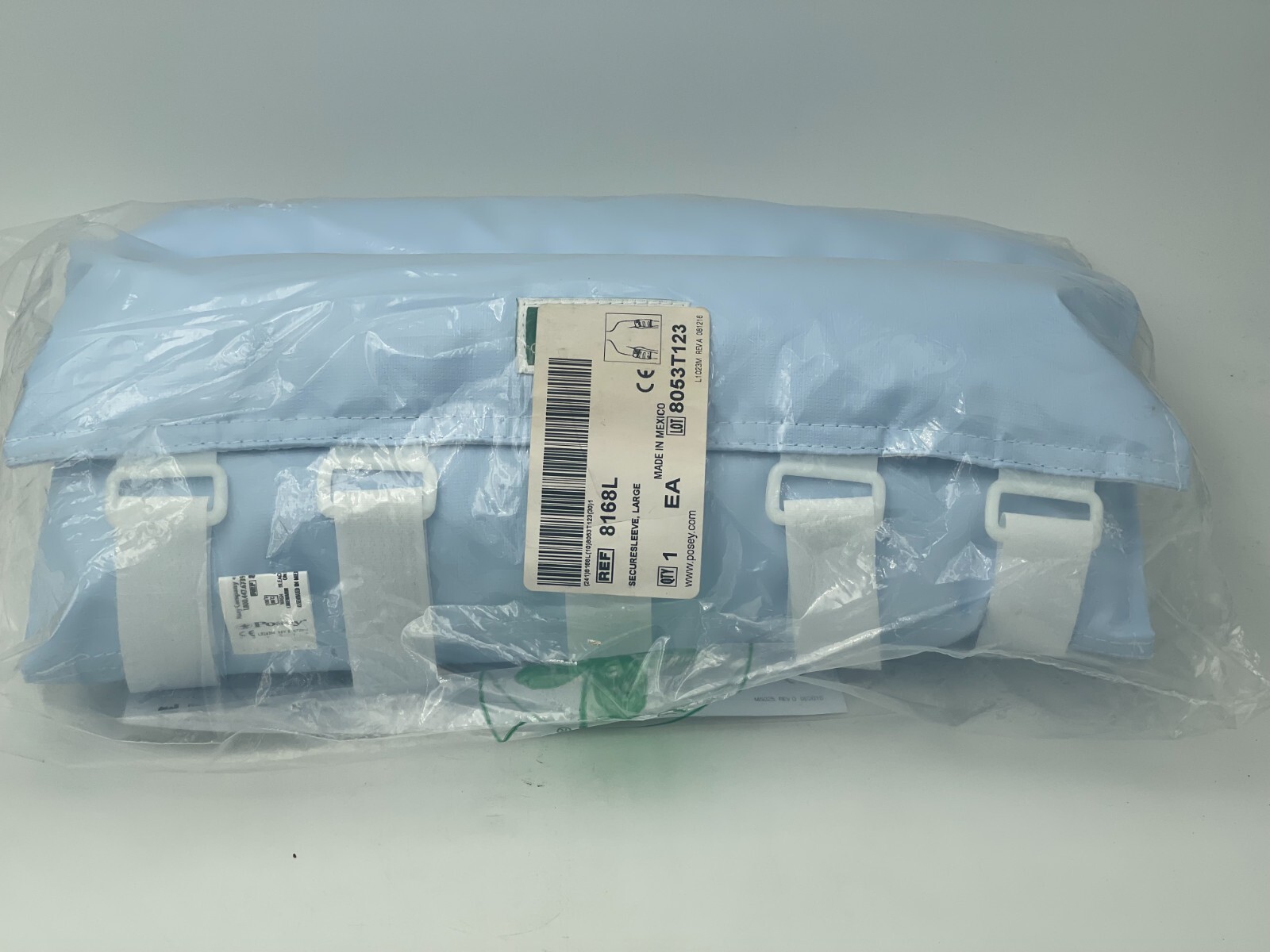 6-Pack Posey Secure Adjustable Comfort Sleeve Splint Blue LARGE Adult 8168L