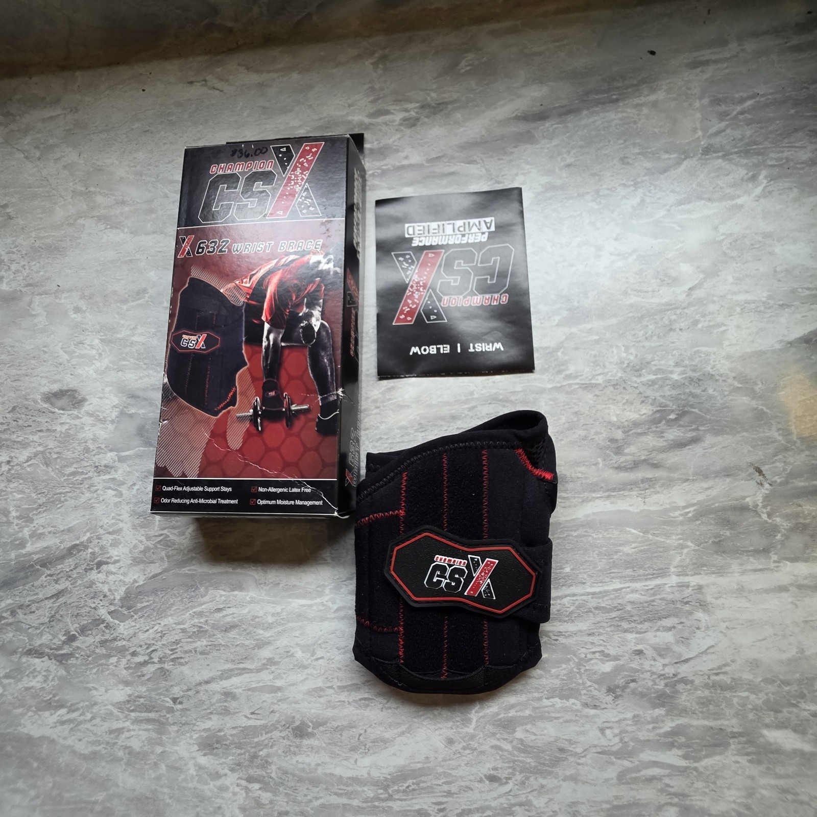 NIB Champion CSX X632 Wrist Brace Left Hand Medium Wrist 6.25″ – 7.25″ Around