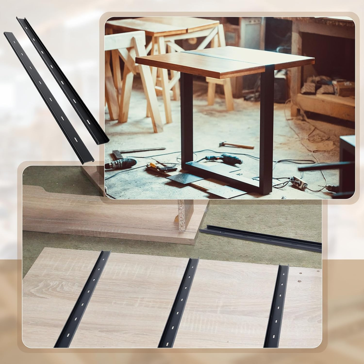 Blulu 2 Pcs 36″ L X 2″ W C Channel Steel Support Metal Support Bracing Hidden C