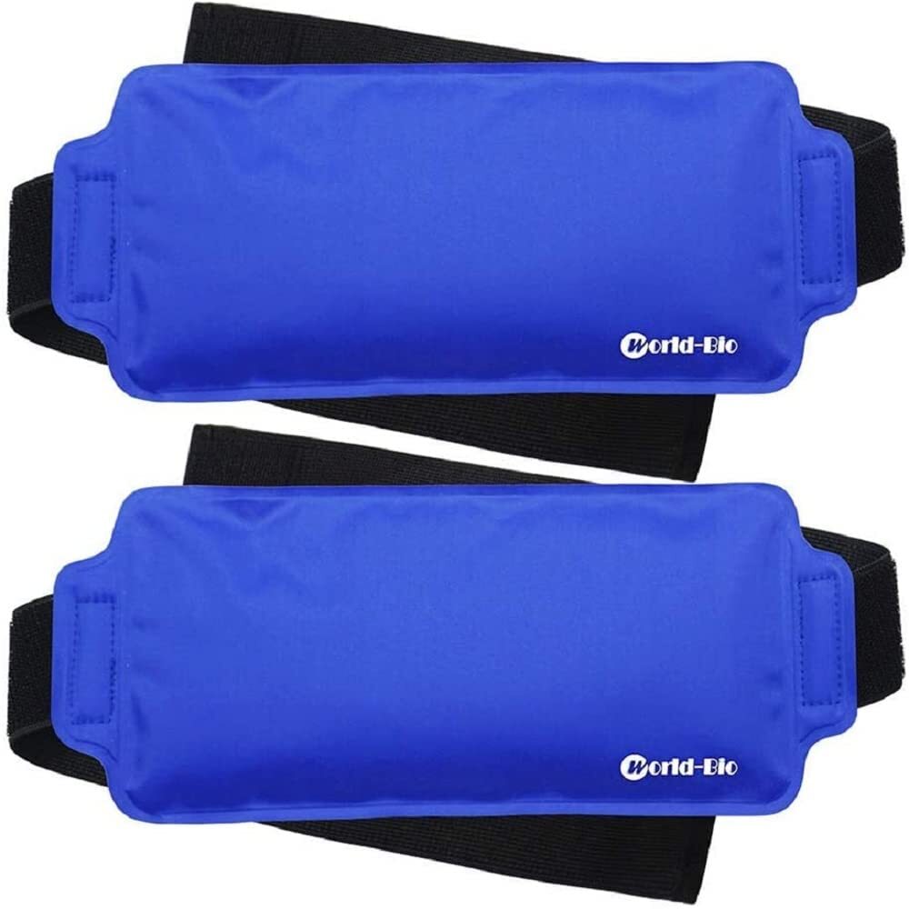 Premium Adjustable Safe Portable Reusable Nylon Gel Cold Hot Pack 2 Count Blue