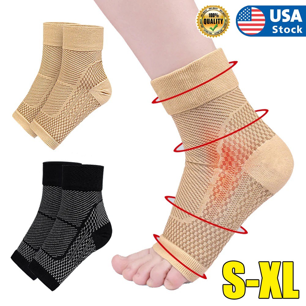 1 Pair Ankle Brace Compression Sleeve Open Toe Сompression Socks for Women & Men