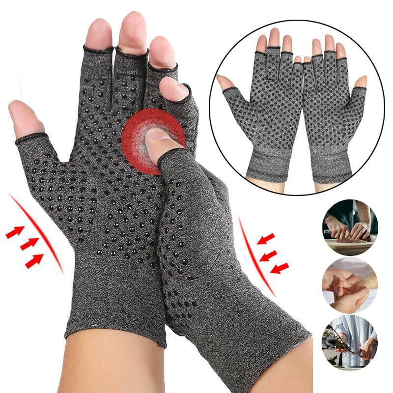 2Pairs Copper Compression Gloves Carpal Tunnel Arthritis Pain Relief Therapeutic