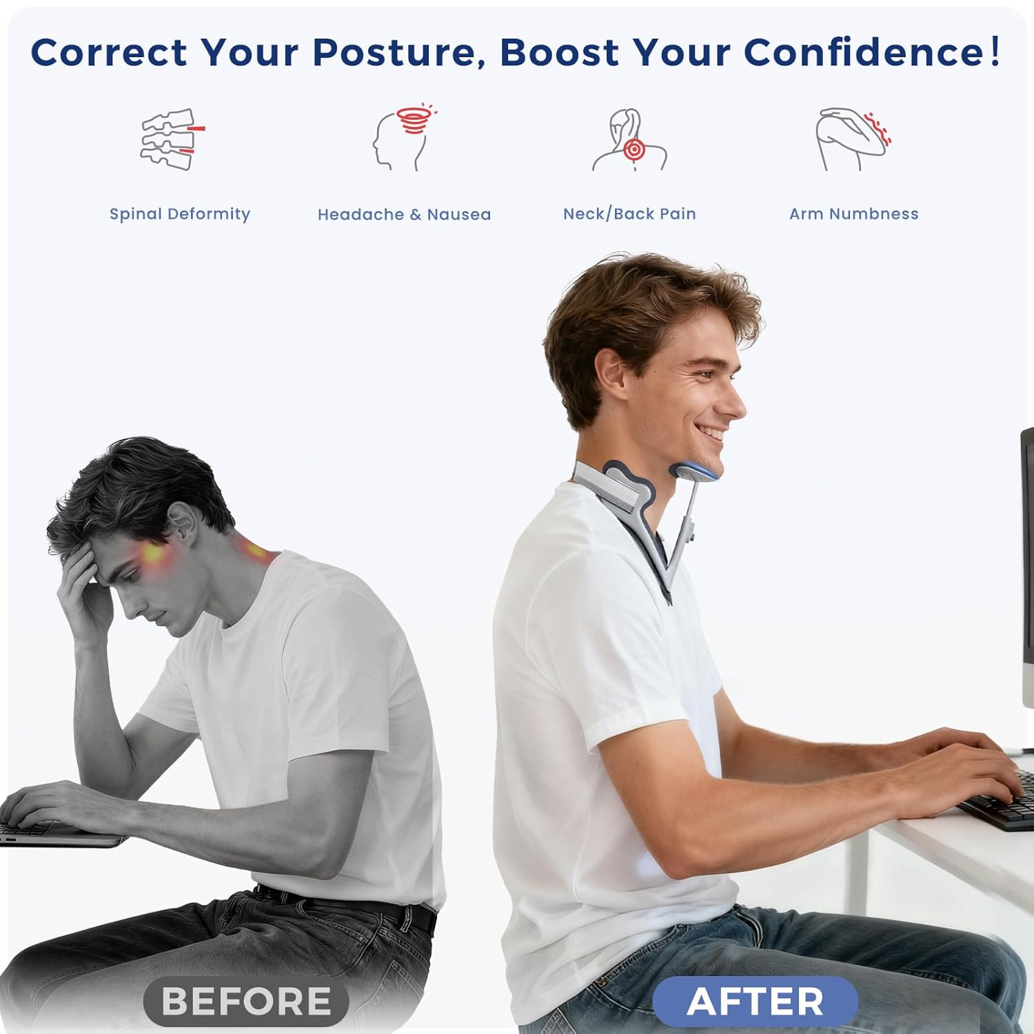 Neck Posture Corrector Adjustable Cervical Support Brace