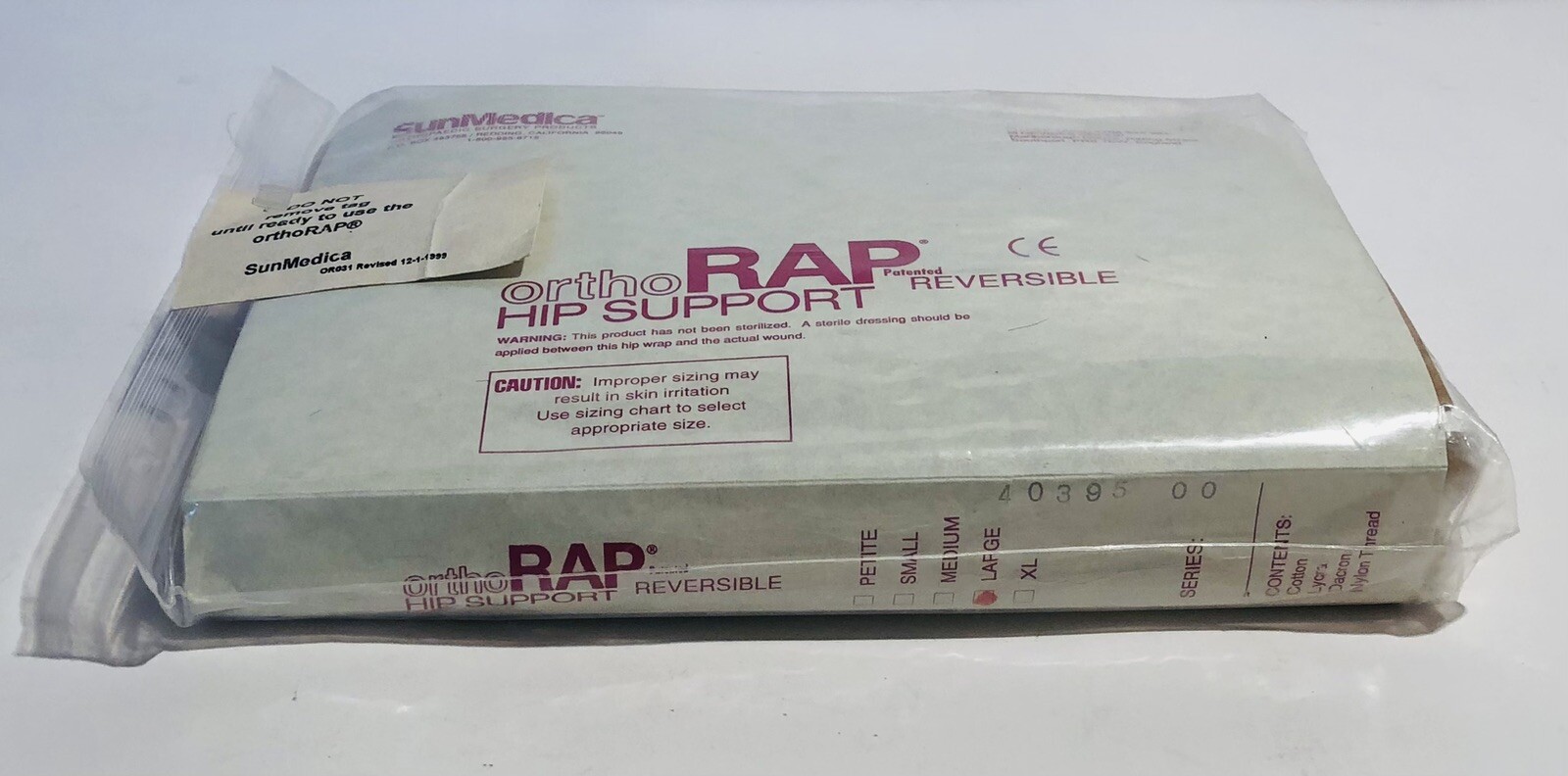 SunMedica OrthoRAP Hip Support Brace Pain Relief Stability Support Size Large