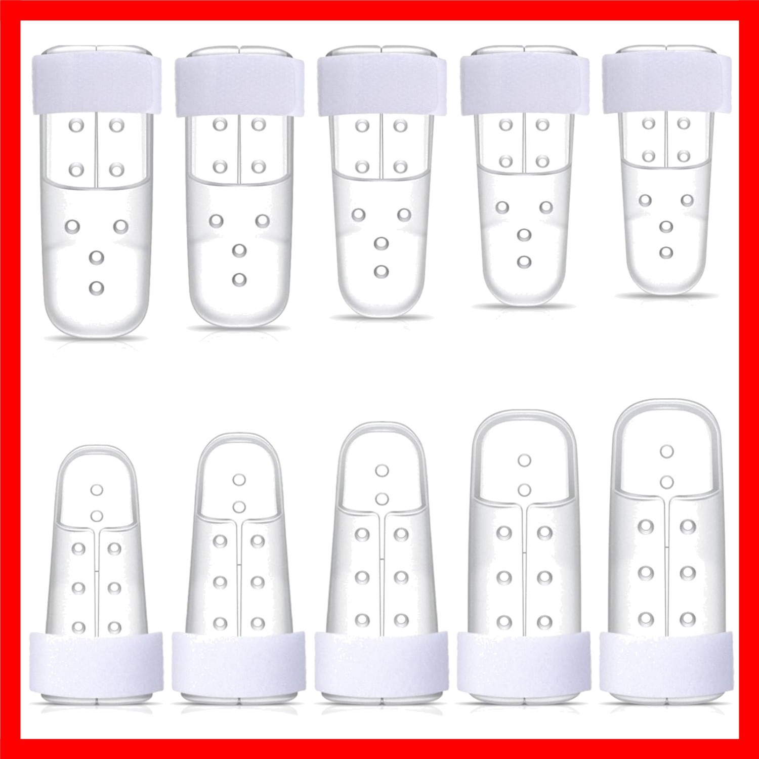 10-Pack Adjustable Finger Support Splints for Injury & Arthritis