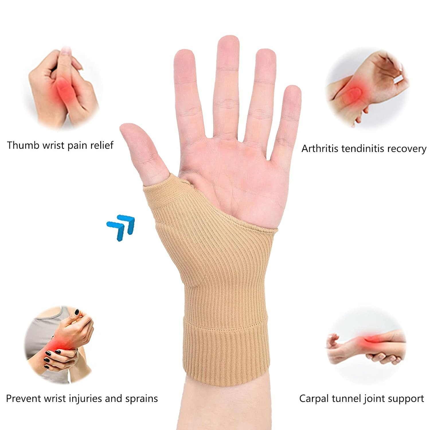 Thumb Wrist Support Braces,Breathable Thumb Compression Sleeves with Soft Gel Pa