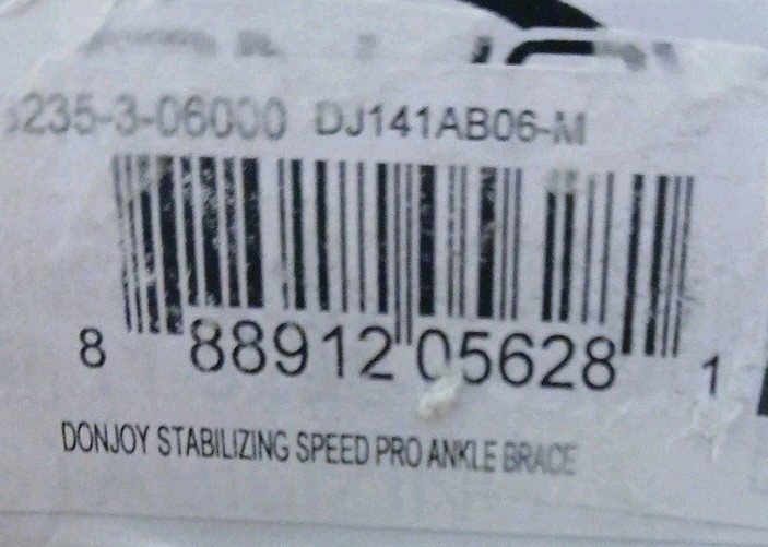 DonJoy Stabilizing Speed Pro Ankle Support Brace Size M Lightweight Black. NIOB
