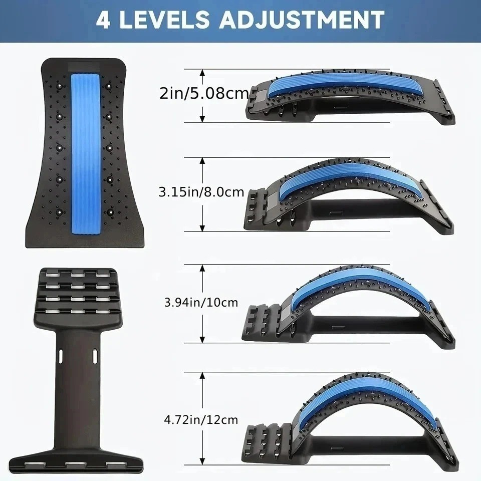 Back Stretcher Spine Board Pain Relief Lumbar Support Corrector Adjustable Ortho