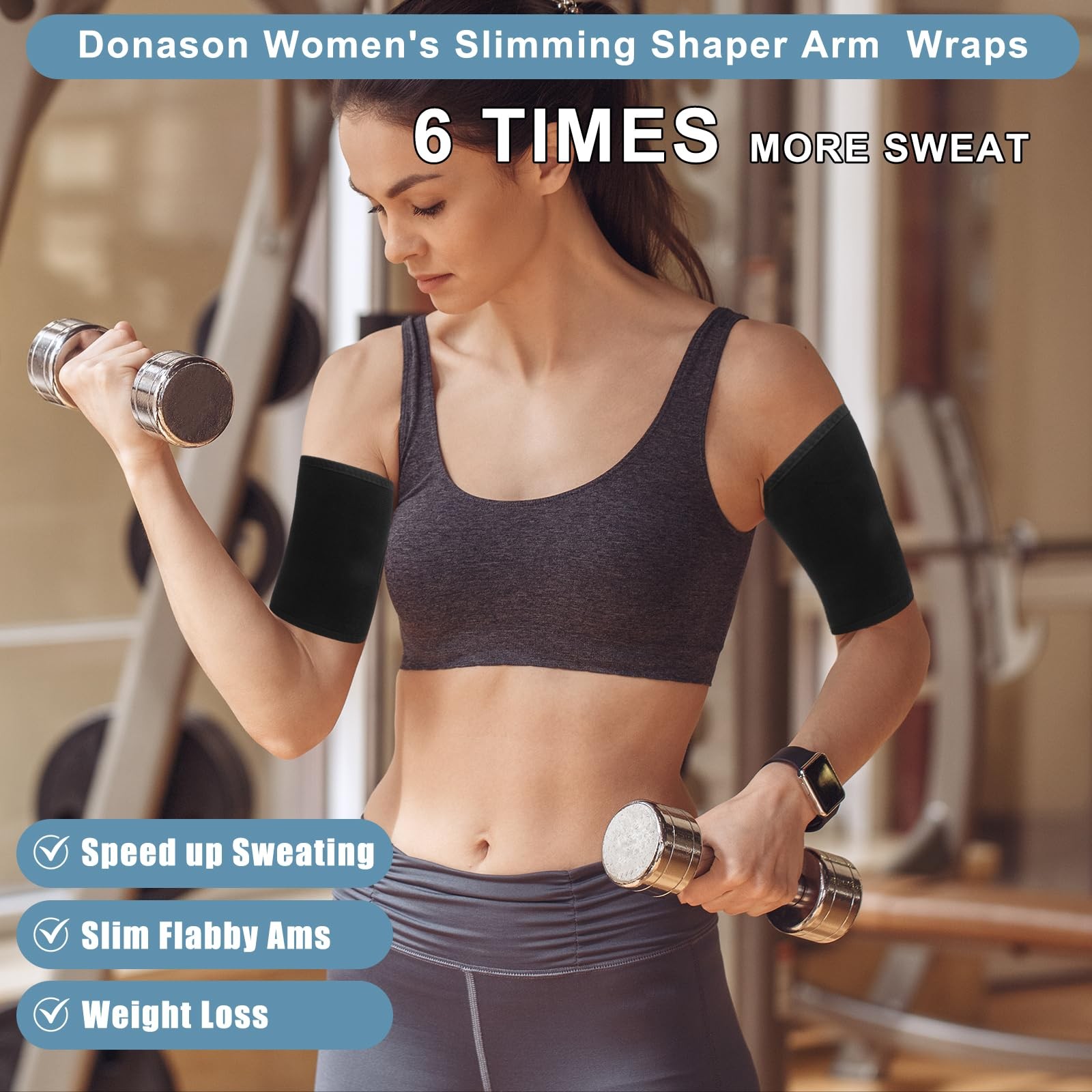 Sauna Upper Arm Trimmer Wraps for Women Weight Loss Sweat Slimmers Bands Arm …
