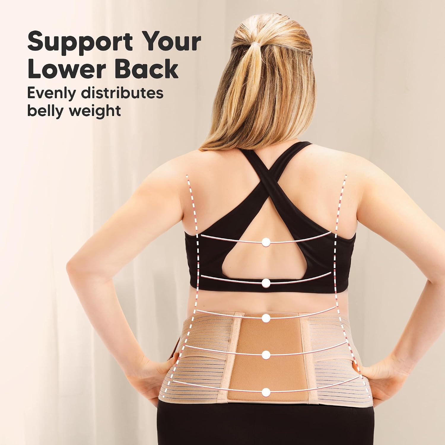 Pregnancy Belly Support Bands for Pregnant Women Classic Ivory 2in1 One Size