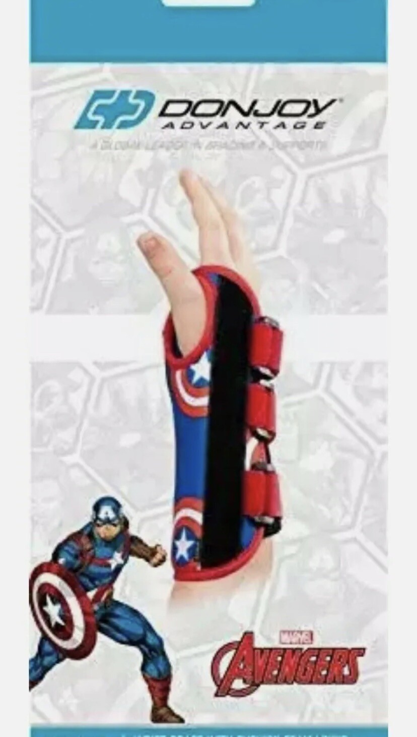 New DonJoy Advantage Comfort Wrist Brace Left Youth Featuring Marvels Captain