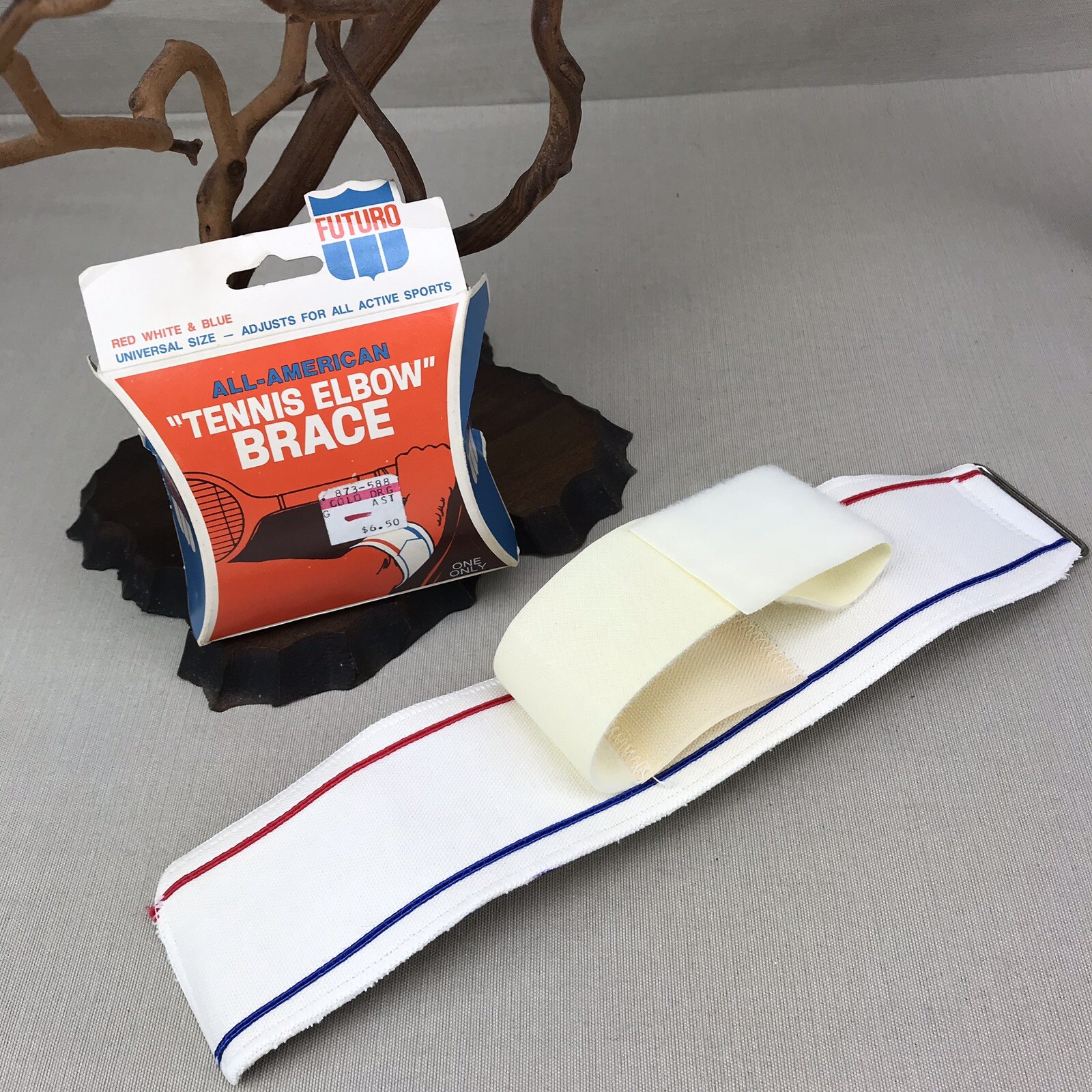 FUTURO Vintage 1973 All-American Tennis Elbow Brace Red White Blue One Size