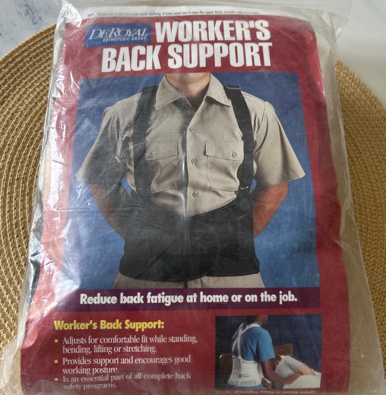DeRoyal Three-D Orthopedic Worker’s Back Support XXL Black NEW