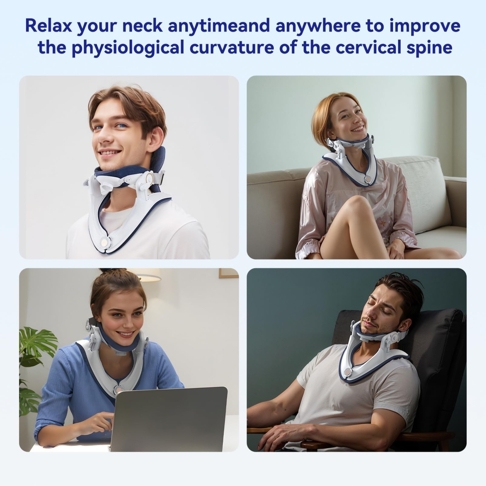 Cervical Traction Device Neck Support Brace for Pain Relief | Adjustable Lightwe