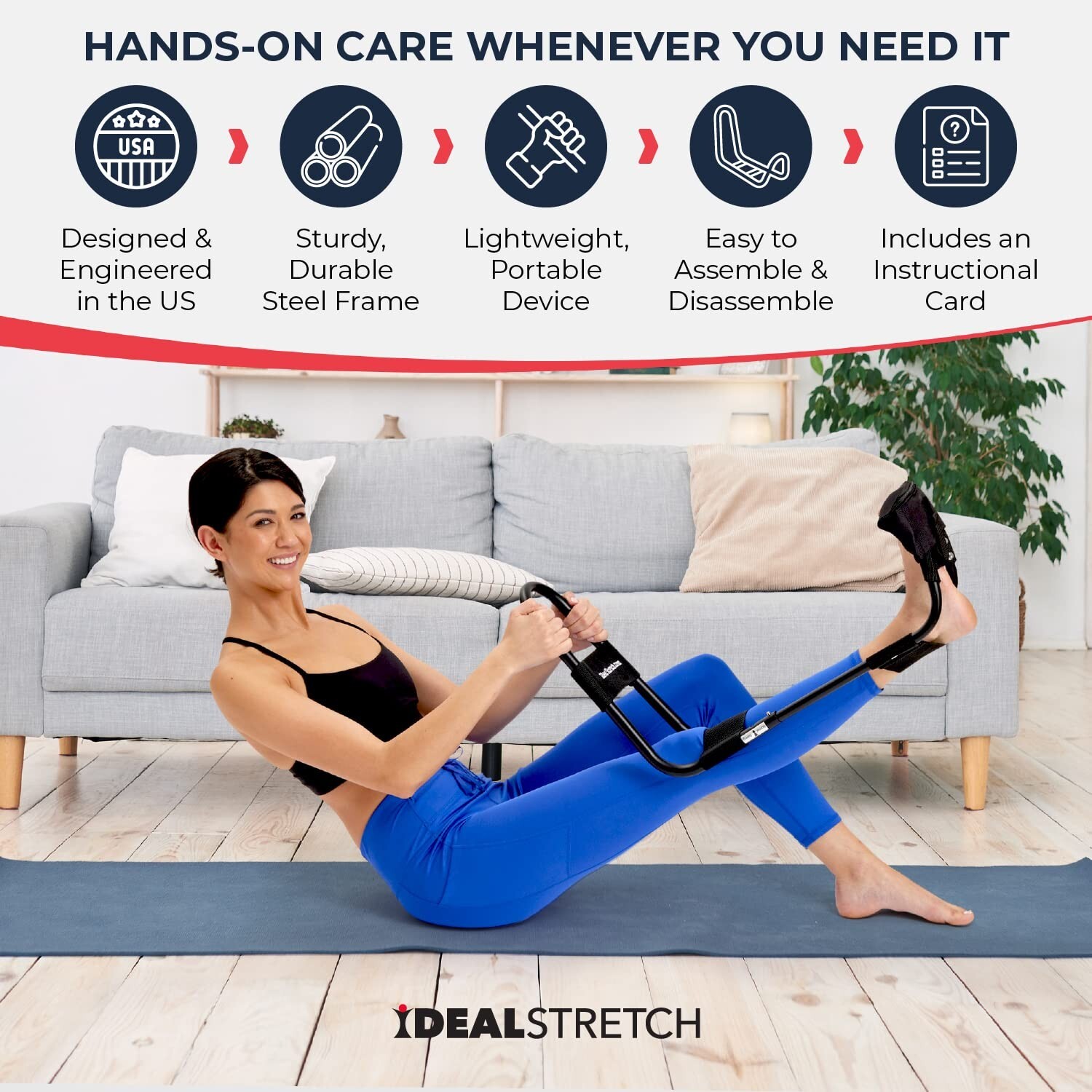 IdealStretch Original – Hamstring, Lower Back & Calf Stretcher – Knee Extensi…