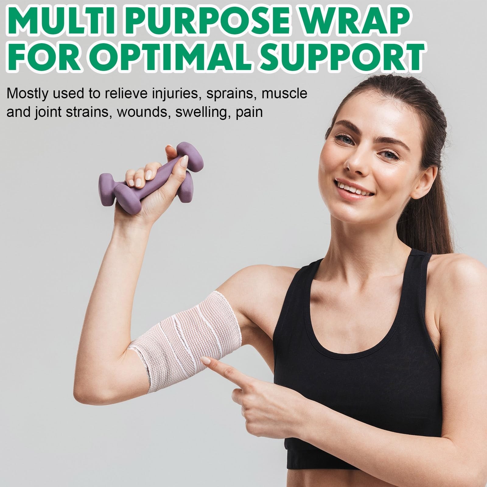 20 Pack 2″ Elastic Bandage Wraps – Self Closure Compression for Legs, Knees, Ank