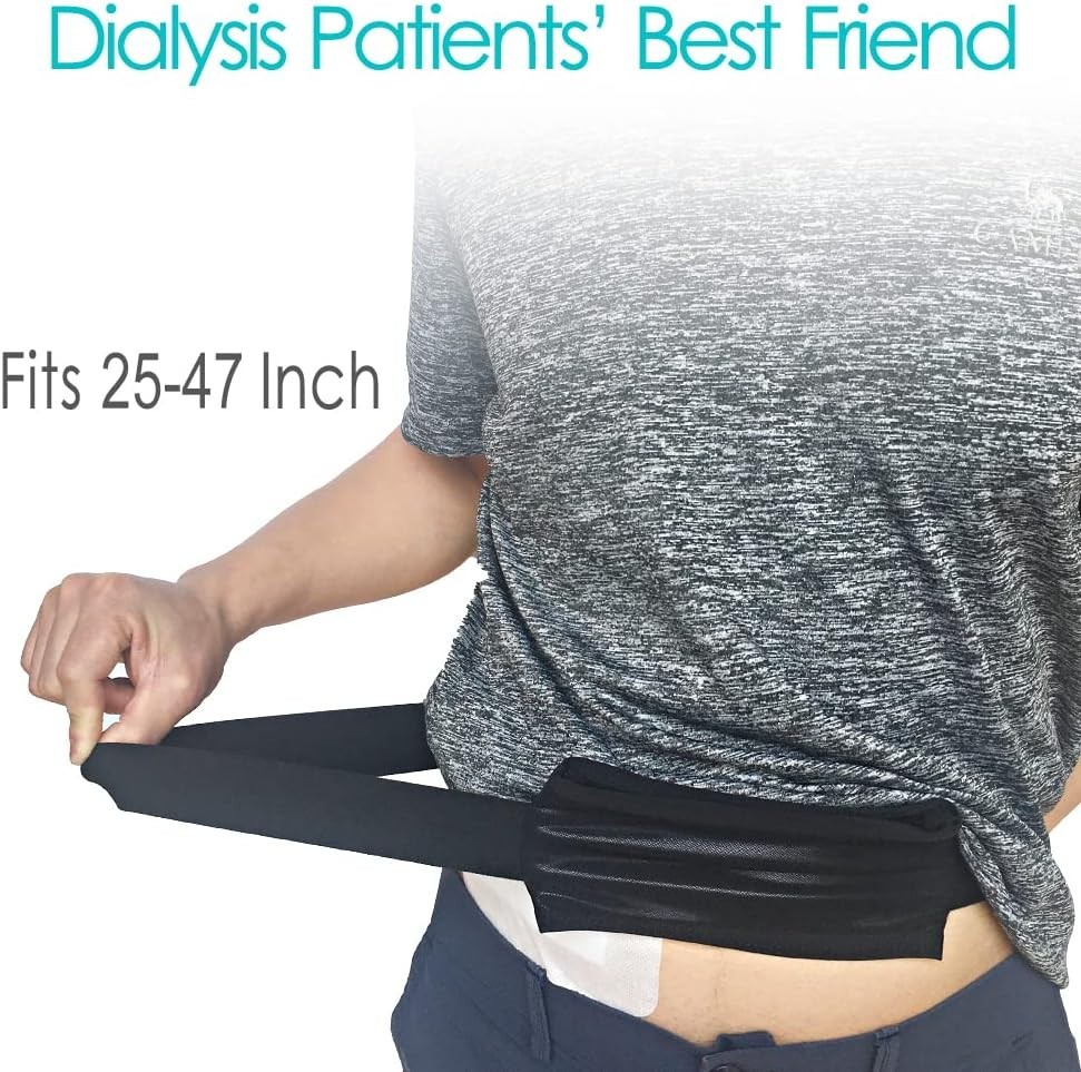 Breathable Peritoneal Dialysis Belt PD Catheter Holder Belt with Mesh Pouch