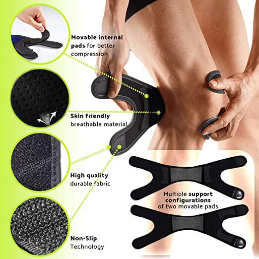 Double Patella Knee Support Strap Tendon Brace Stabilizer Tennis Pain Rellief US