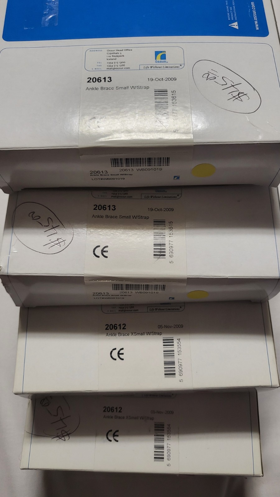 Össur Ankle Brace Orthopedic Support Lot of 4, 2 Small and 2 XSmall
