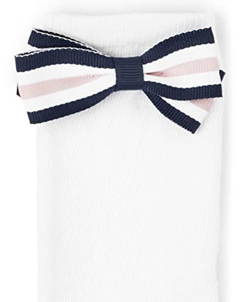 ,and Toddler Knee Socks 2-3T White Bow/Blue Heart 2-pack
