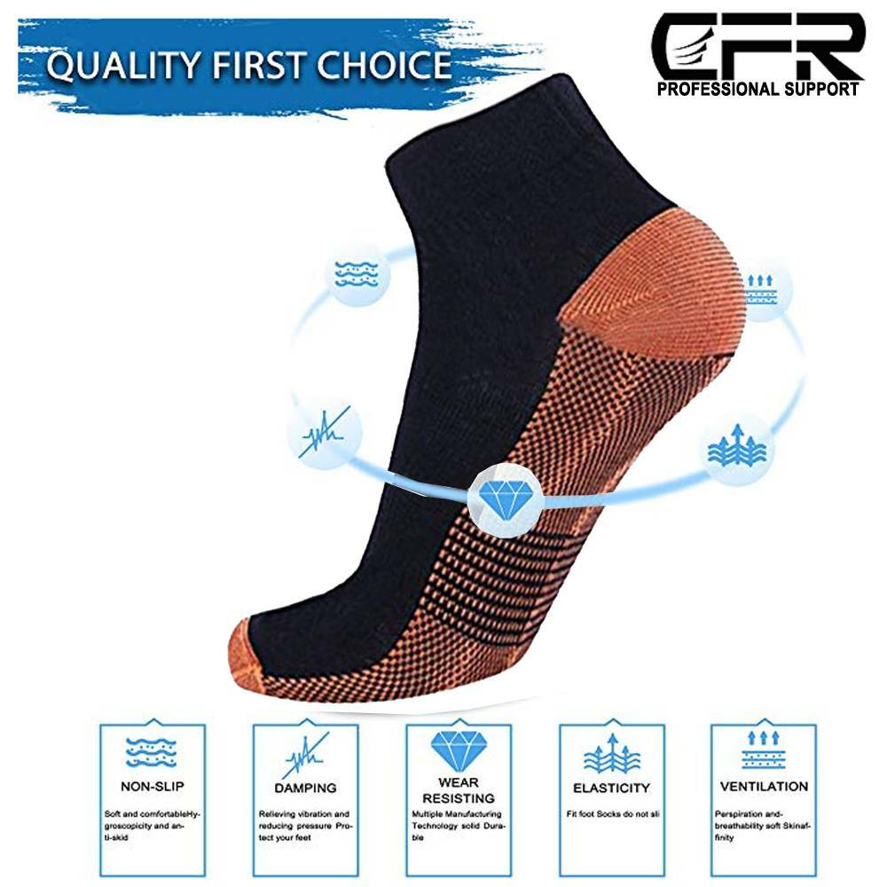 Compression Socks Plantar Fasciitis Arch Ankle Running Support Women Men Copper