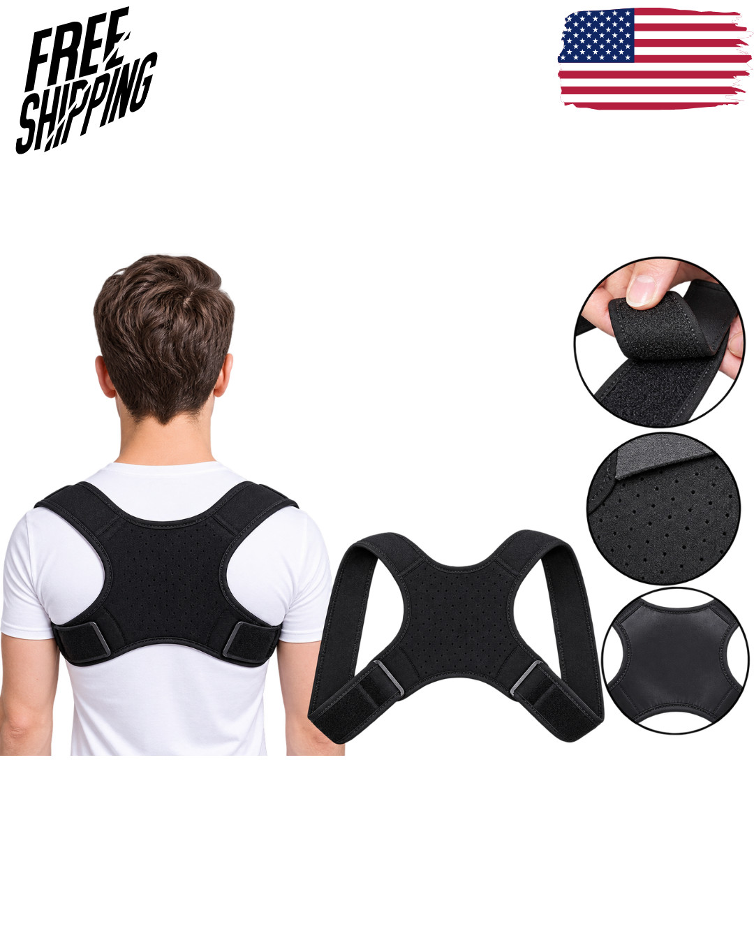 Back Posture Corrector Shoulder Straight Support Brace Belt Therapy Men Women