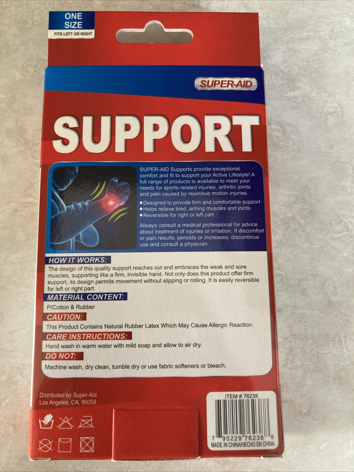Super Aid Hand Support One Size Fits Right Or Left Hand Customized Support New